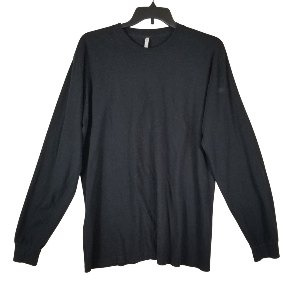 Dixxon Long Sleeve T-Shirt Mens XL Black 100% Cotton Made In USA Basic Tee